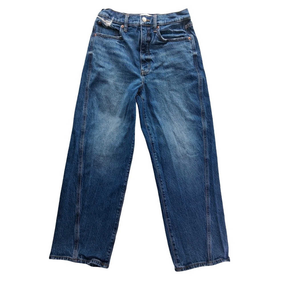 Daze Denim Toughlove High Rise Straight Jeans Womens 27 Blue Stretch Distressed